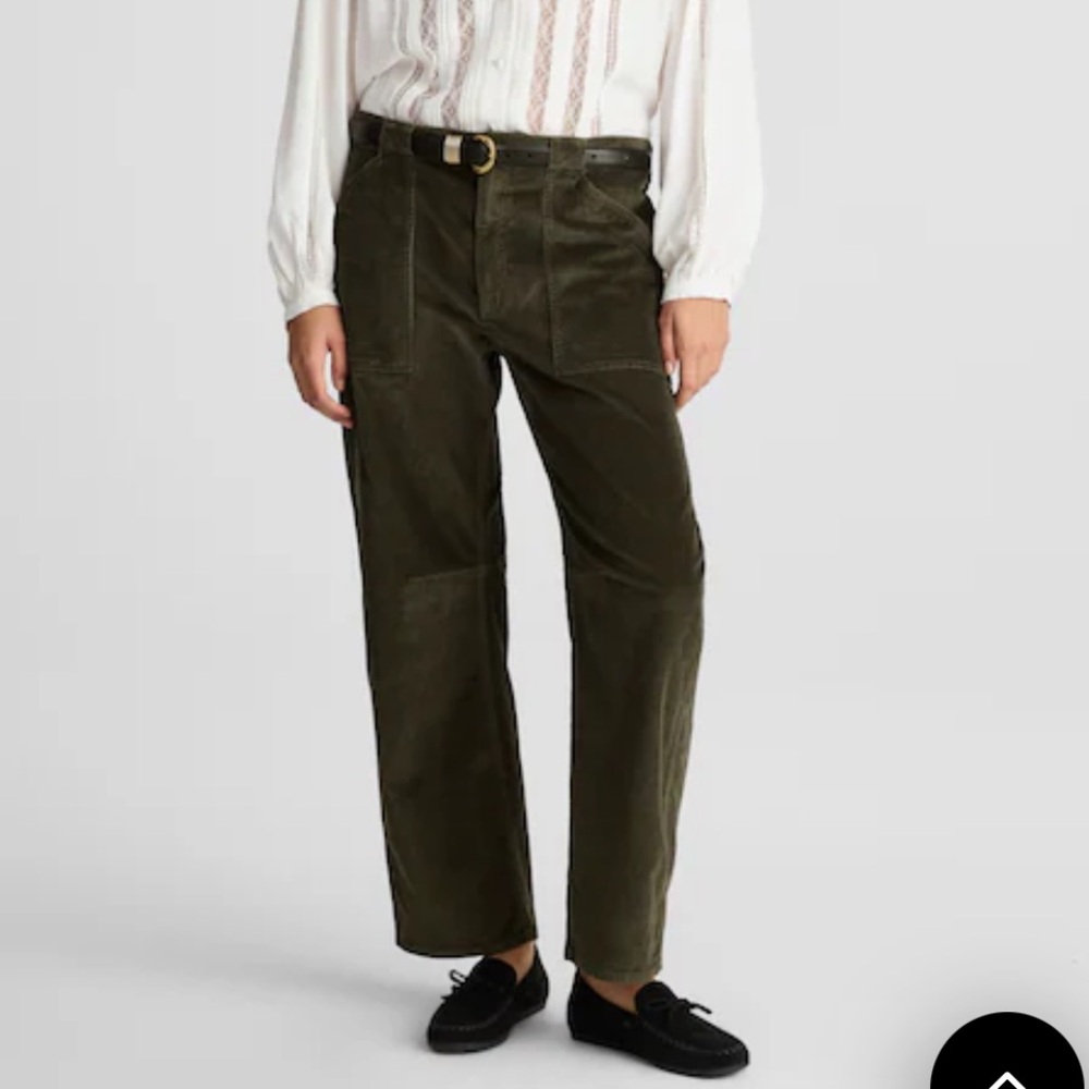Madewell Darted Barrel-Leg Utility Pants in Corduroy